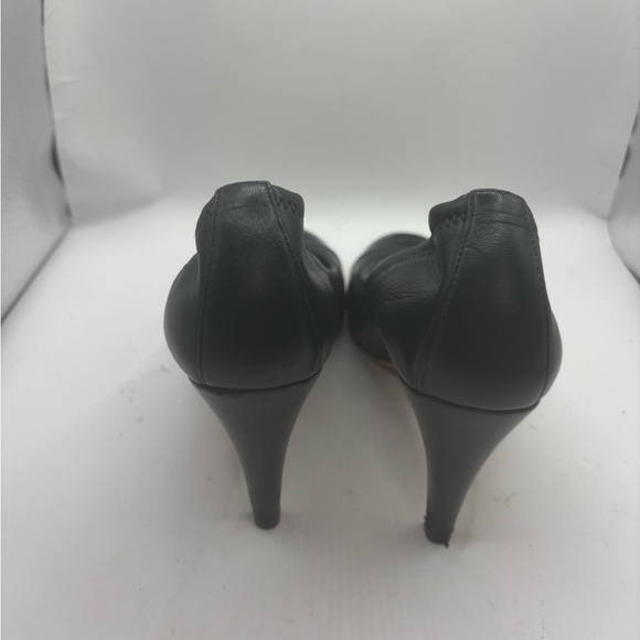CHANEL CLASSIC GATHERED BLACK LAMBSKIN PATENT ROUND TOE PUMPS SZ 40 - Picture 6 of 8